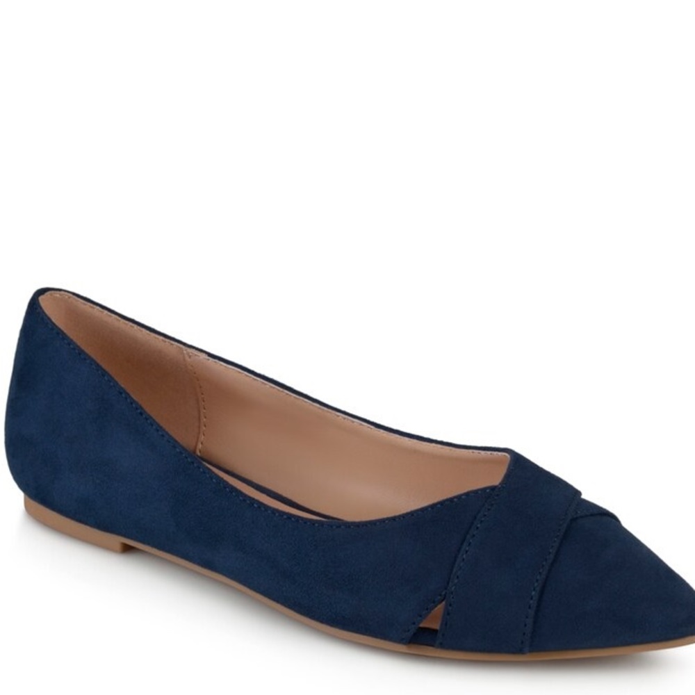 Journee Collection Navy Blue Pointed Toe Ballerina Flats Size 9